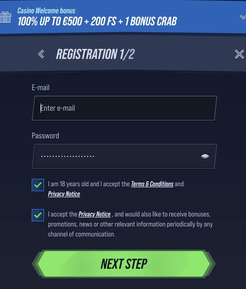 Sign up form - first steps